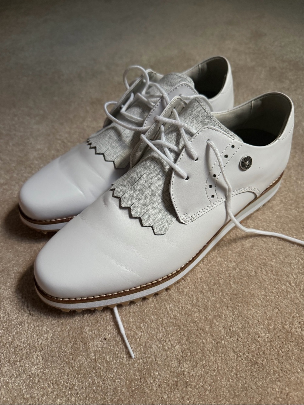 Women's White FootJoy retro Lace-Up Golf Shoes